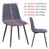 Housse de chaise salle manger à dossier court, en tissu velours, 23 couleurs, petite taille