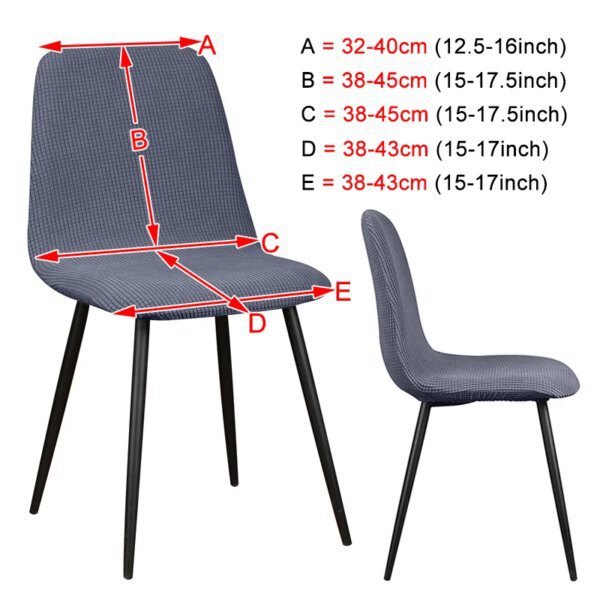 Housse de chaise salle manger à dossier court, en tissu velours, 23 couleurs, petite taille