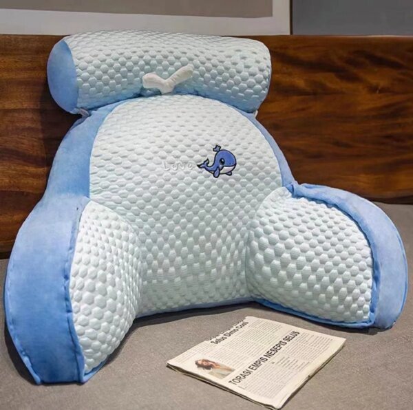 Coussin De Lecture de tête de lit en peluche râpé de glace, coussin de dessin animé, grand dossier