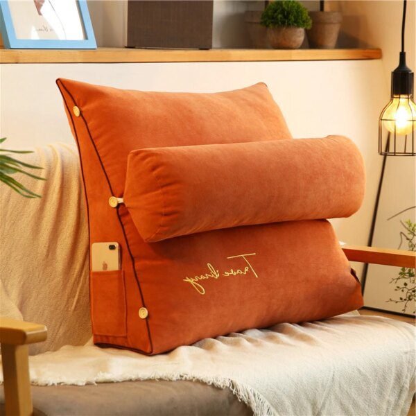 81121-3dc4f2.jpg Coussin De Lecture triangulaire brodé, coussins de dossier de lecture, canapé de chevet avec grand support