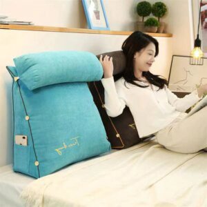 Coussin De Lecture triangulaire brodé, coussins de dossier de lecture, canapé de chevet avec grand support