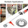 Tondeuse à Gazon avec Roue en Fil d'Acier, Brosse pour Mauvaises Herbes de Jardin