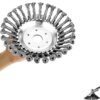 Tondeuse à Gazon avec Roue en Fil d'Acier, Brosse pour Mauvaises Herbes de Jardin