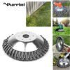 Brosse à Mauvaises Herbes de Jardin avec Roue en Fil d'Acier, Tondeuse à Gazon