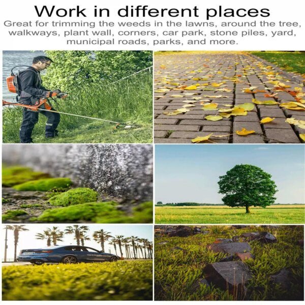Brosse à Mauvaises Herbes de Jardin avec Roue en Fil d'Acier, Tondeuse à Gazon