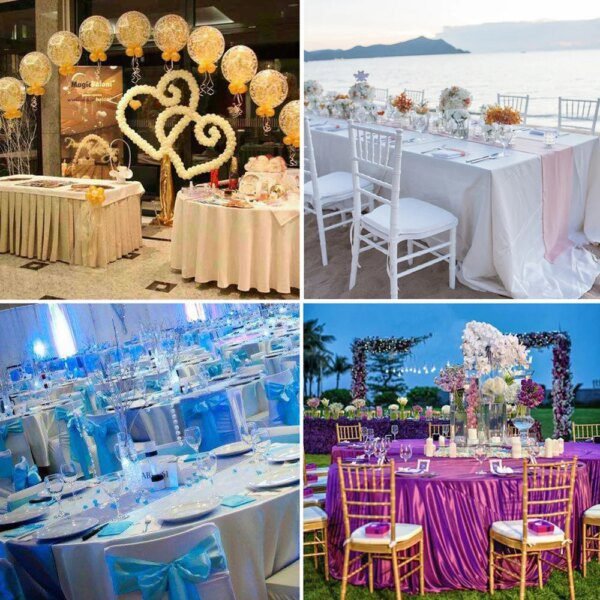 Nappe Rectangulaire Élégante en Satin – Décoration Chic