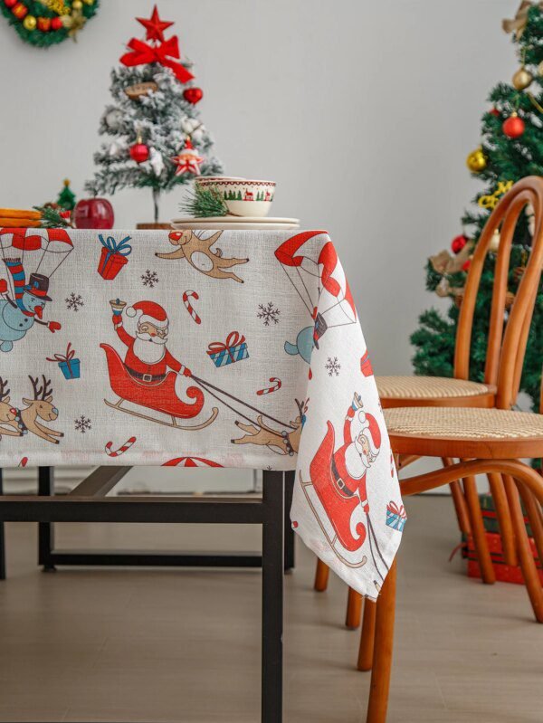 83003-8d78f9.jpg Nappe de Noël lavable pour fête – Rouge décor de Noël