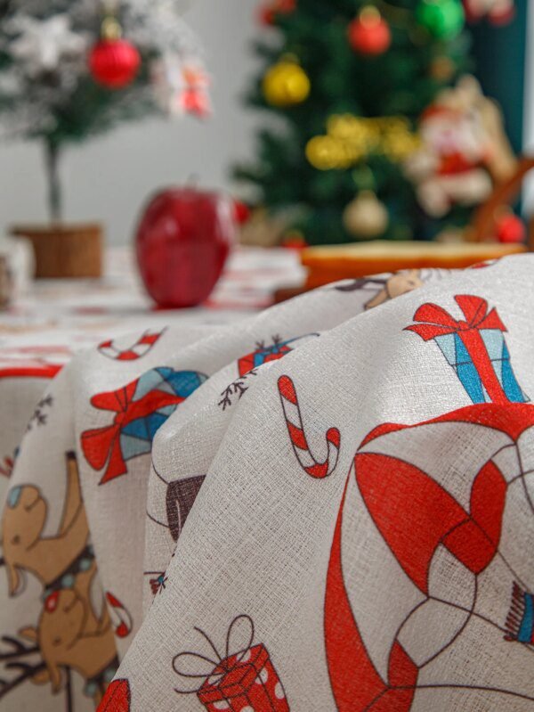 83003-ae41ce.jpg Nappe de Noël lavable pour fête – Rouge décor de Noël