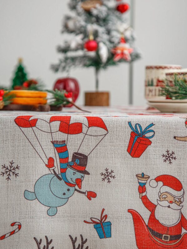 83003-e42f4b.jpg Nappe de Noël lavable pour fête – Rouge décor de Noël