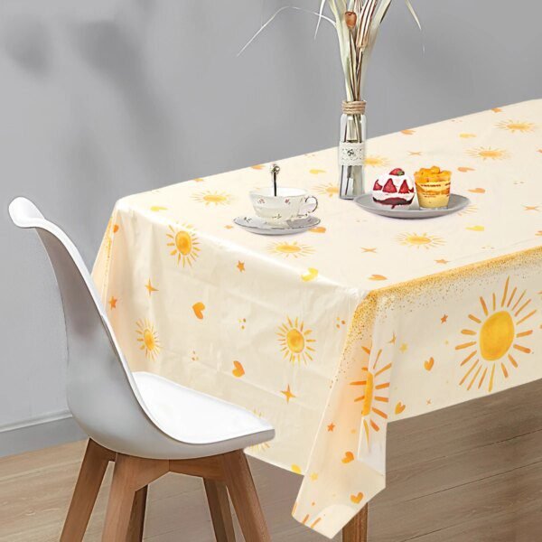 Nappe Plastique Boho “Soleil” – Décoration de Fête