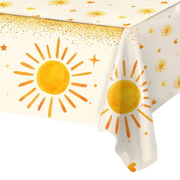 Nappe Plastique Boho “Soleil” – Décoration de Fête