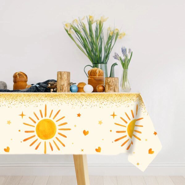 Nappe Plastique Boho “Soleil” – Décoration de Fête