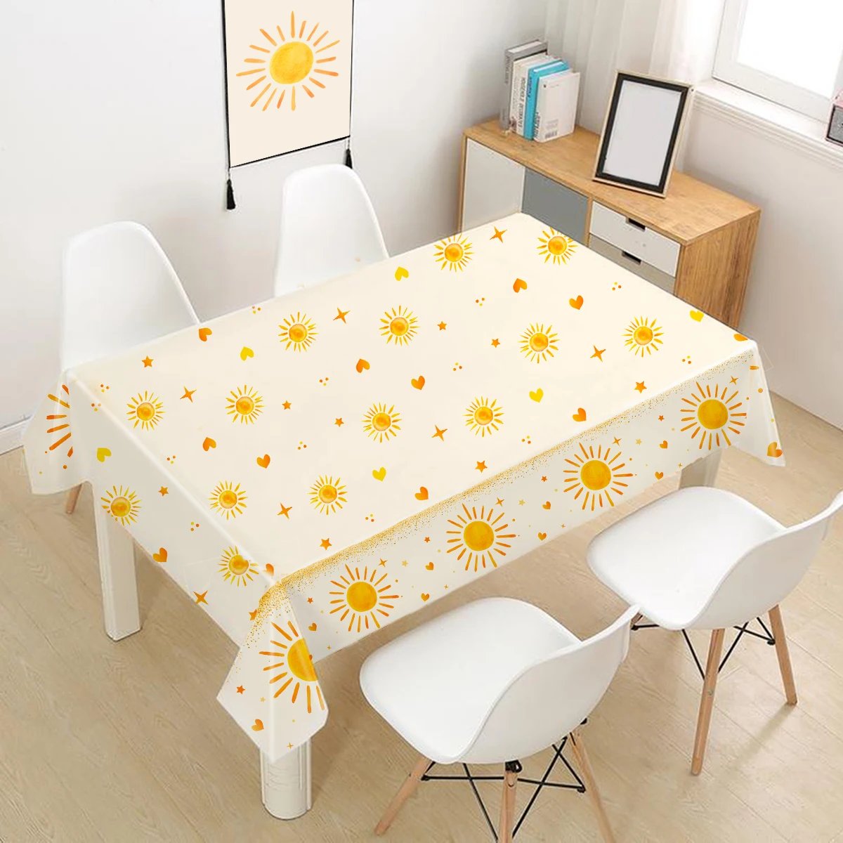 Nappe Plastique Boho “Soleil” – Décoration de Fête