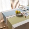Nappe Rectangulaire en Lin de Coton Jacquard – Style Nordique