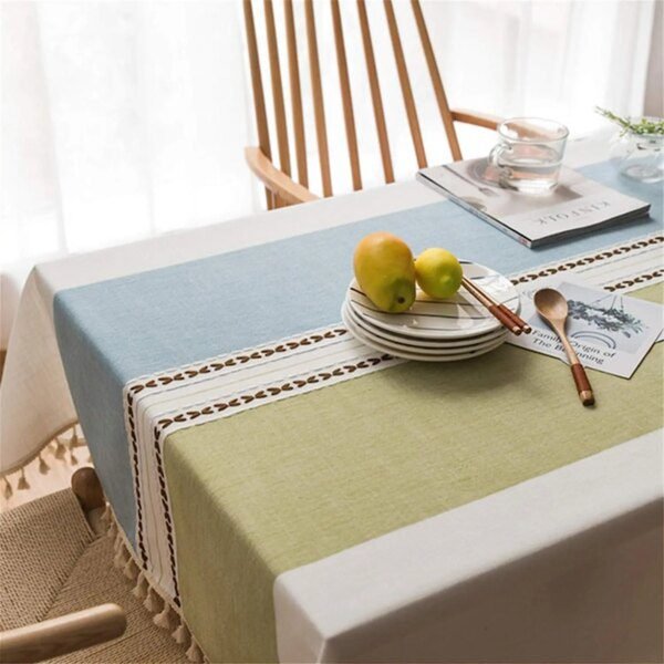 Nappe Rectangulaire en Lin de Coton Jacquard – Style Nordique