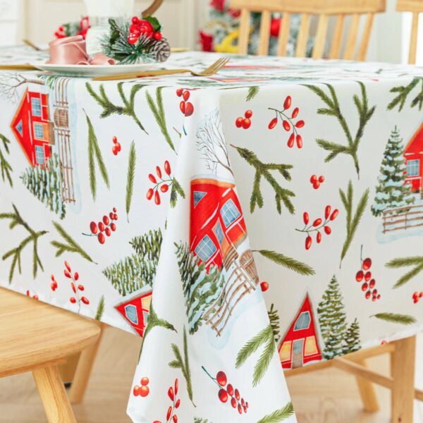 Nappe de Noël Imperméable – Motif Neige ❄️🎄