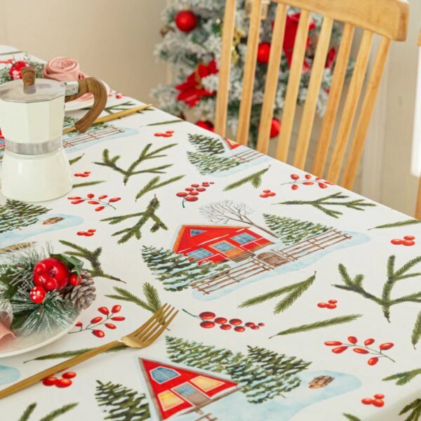 Nappe de Noël Imperméable – Motif Neige ❄️🎄