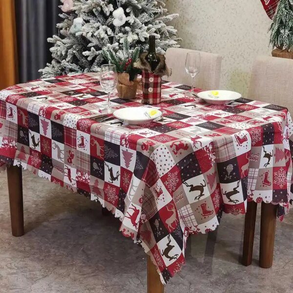 Nappe de Noël Imperméable – Décor Père Noël Créatif
