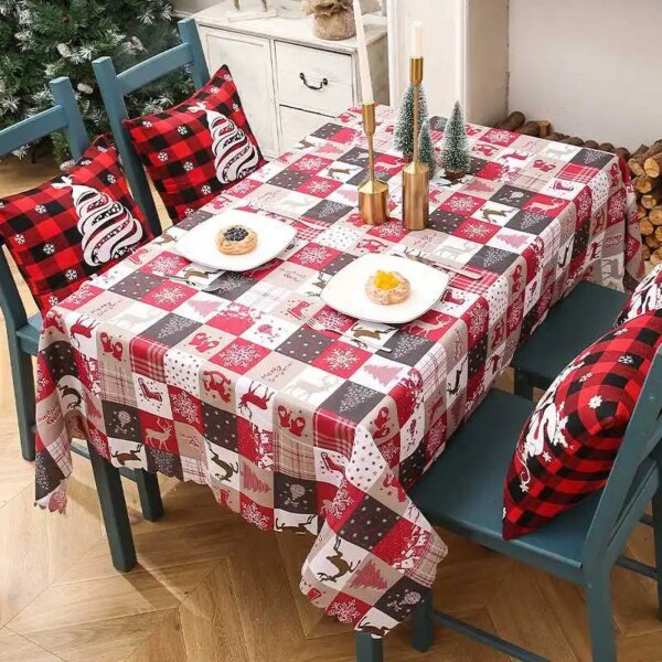 Nappe de Noël Imperméable – Décor Père Noël Créatif