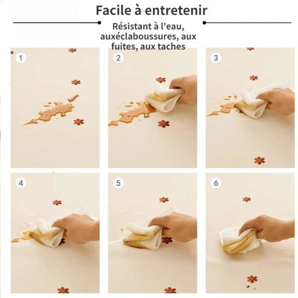 Nappe Rectangulaire Imperméable Anti-Tache – Effet Dentelle Écrue