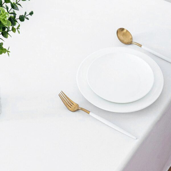 Nappe de Table en Polyester Épais – Blanche, Élégante