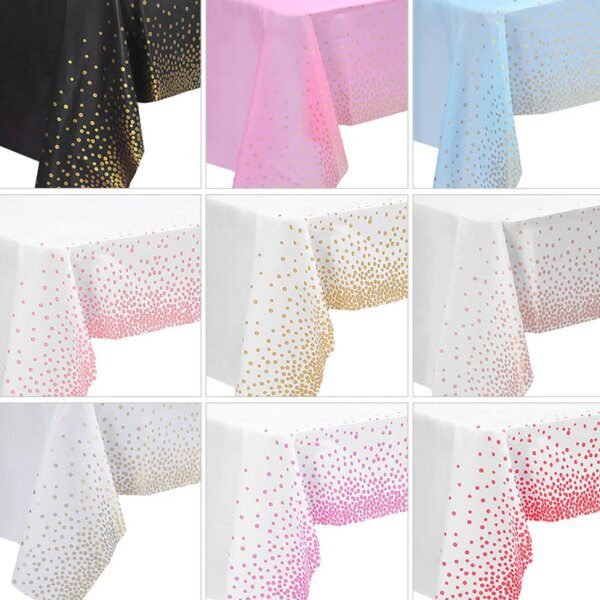 Nappe de Table Noire à Pois Or & Argent – Décoration Élégante