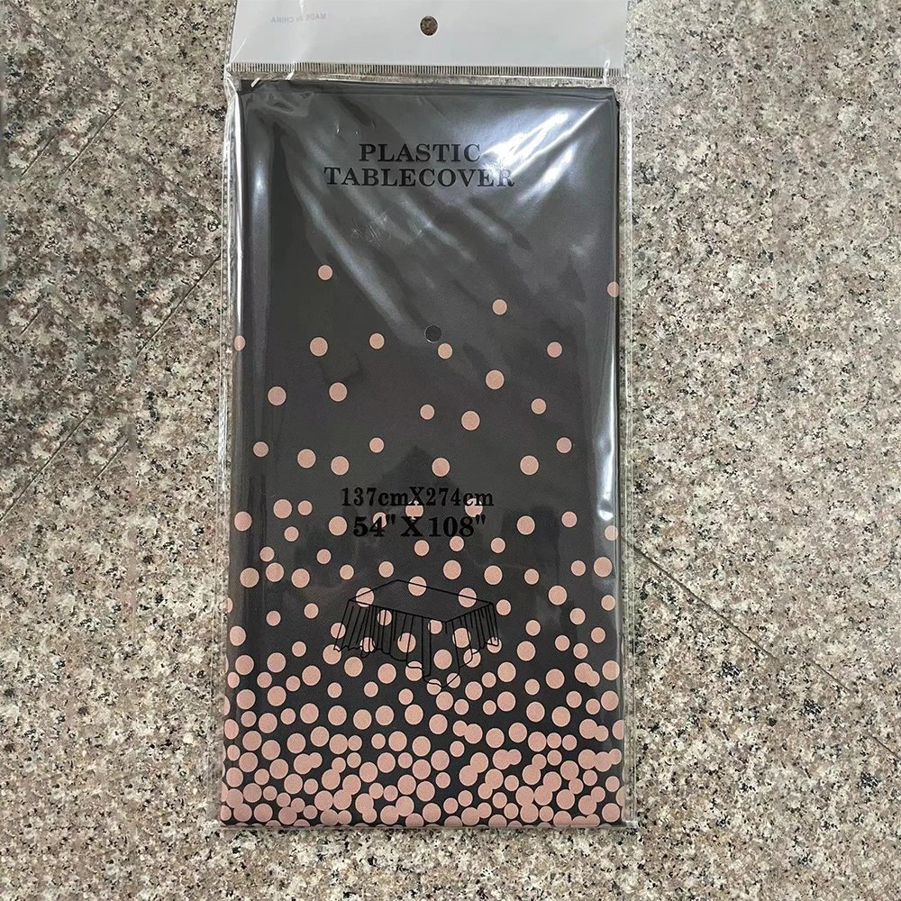 black rose gold dots