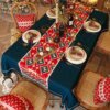 Nappe Rouge Festive de Noël Anti-Salissure – Élégance
