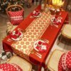 Nappe Rouge Festive de Noël Anti-Salissure – Élégance