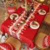Nappe Rouge Festive de Noël Anti-Salissure – Élégance