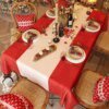 Nappe Rouge Festive de Noël Anti-Salissure – Élégance