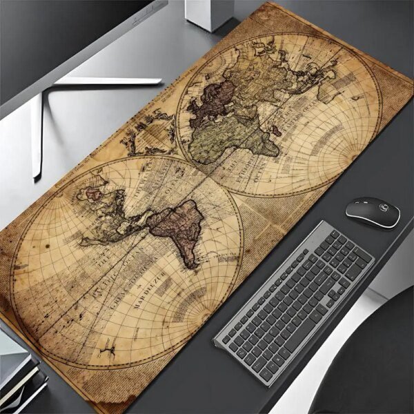 Grand Tapis de Souris Gamer – Carte Rétro HD