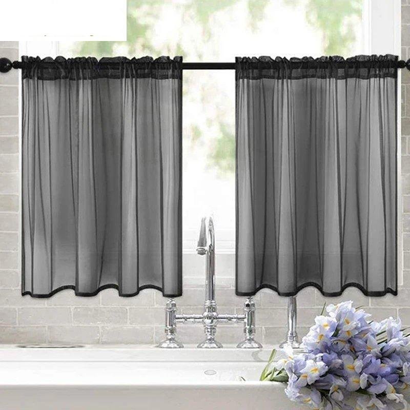 Rideaux Courts pour Salon, Chambre, Cuisine – Couleur Unie
