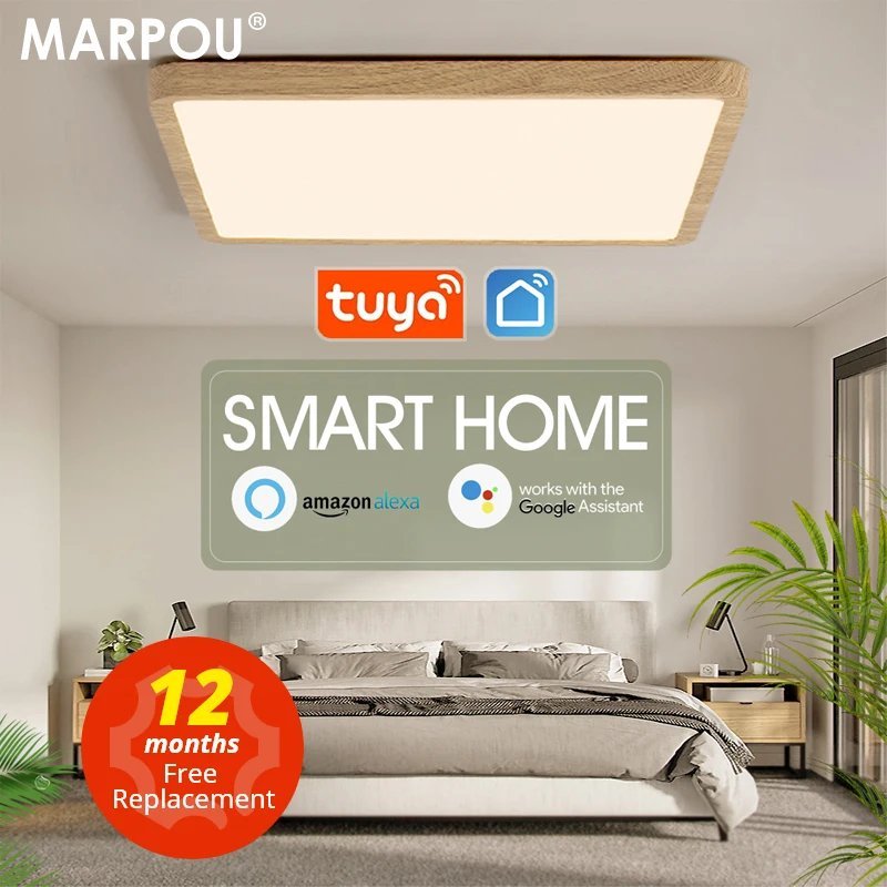 Plafonnier LED carré intelligent, luminaire de plafond